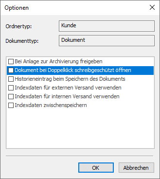 Document type – Options